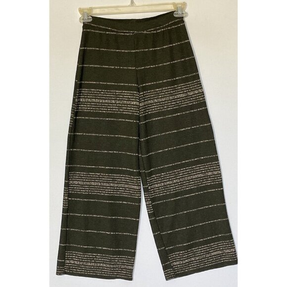 ZARA Olive Green Striped Stretch Knit Top + Pants 2 PC Suit Set - Portugal - Picture 11 of 14